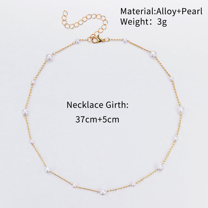 Delicate Pearl Accented Chain Necklace Kalsten