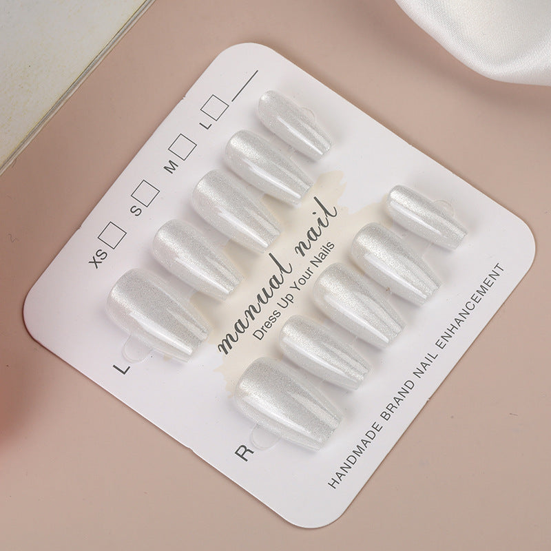 Iridescent Press-On Nail Set with Glitter Finish Kalsten