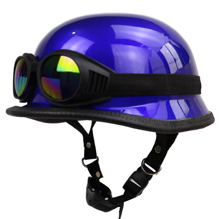 Retro Half-Style Motorcycle Helmet with Protective Goggles Kalsten