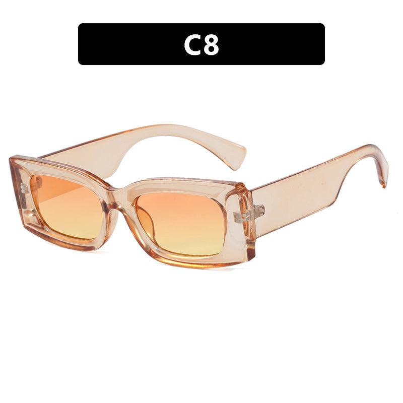 Women's fashionable square sunglasses with transparent frame and protective UV filter Kalsten
