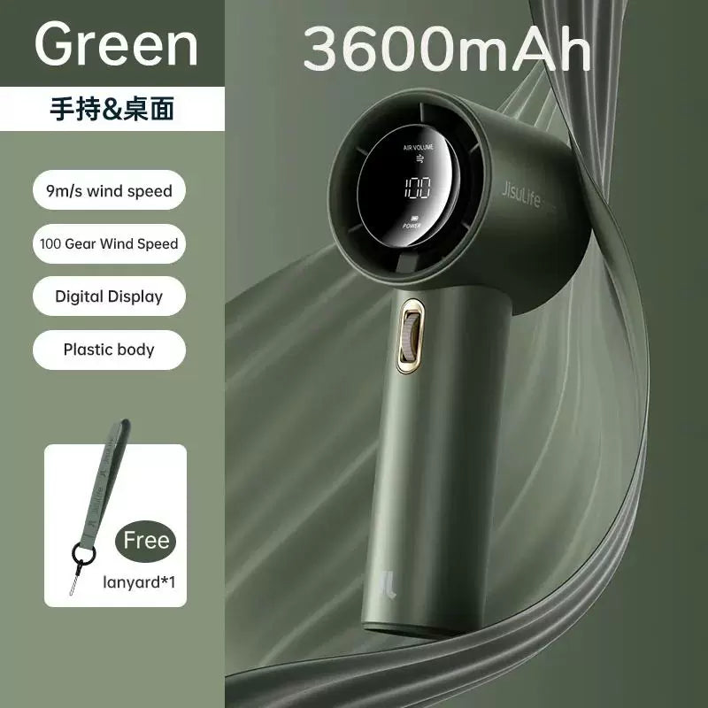 Unisex one-size rechargeable cordless portable hair dryer with digital display, multi-speed wind control and travel lanyard Kalsten