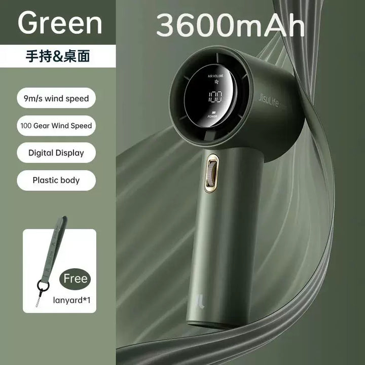 Unisex one-size rechargeable cordless portable hair dryer with digital display, multi-speed wind control and travel lanyard Kalsten
