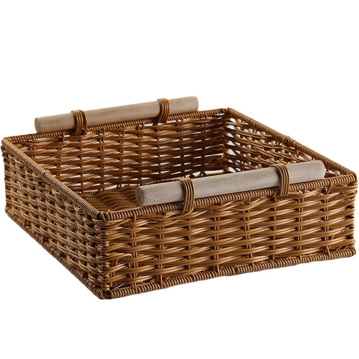 Unisex Practical Storage Basket with Wooden Handles Kalsten