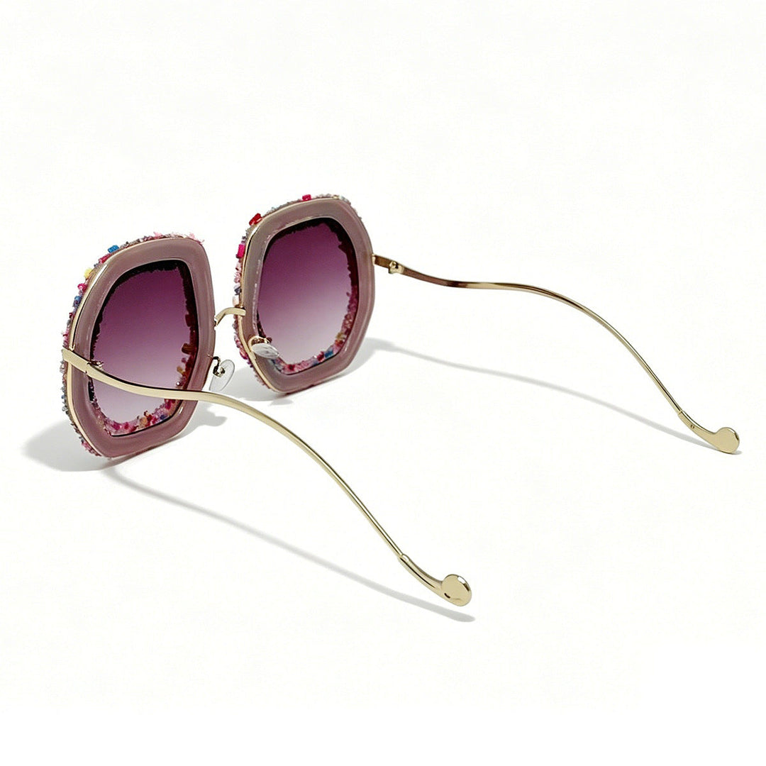 Ladies creative designer sunglasses with colorful jewelry frame Kalsten