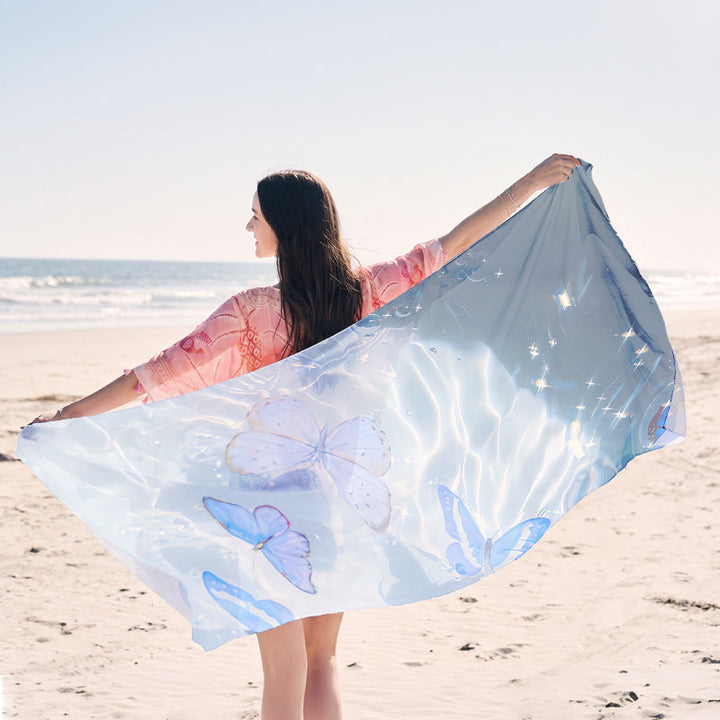 Light beach towel with creative jellyfish motif Kalsten