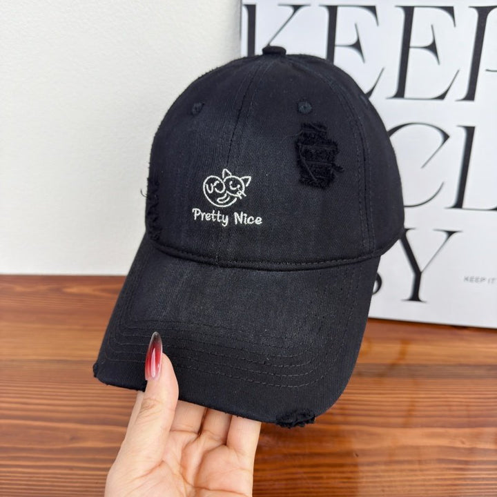 Women's Distressed Casual Embroidered Baseball Cap Kalsten