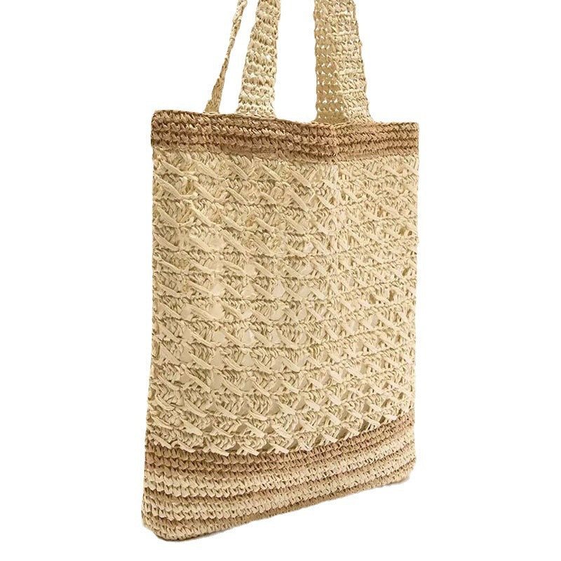 Handcrafted basket bag with modern striped design Kalsten