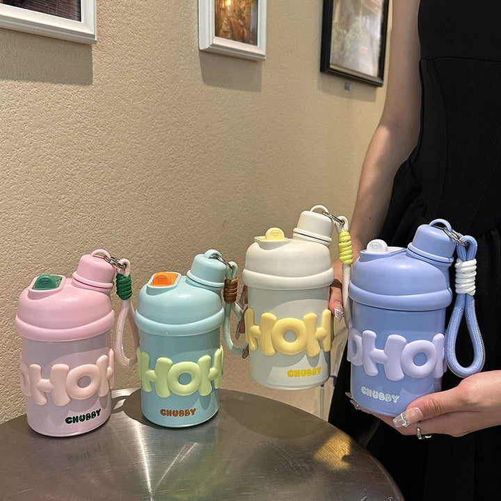 Ladies insulated water bottle with ergonomic carrying handle and cheerful design Kalsten