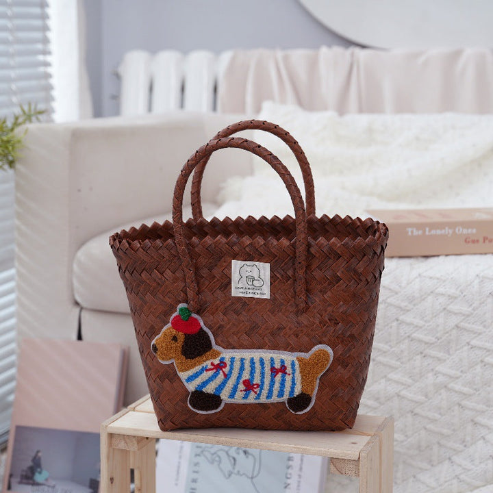 Handcrafted Basket Bag Made of High-Quality Material Kalsten