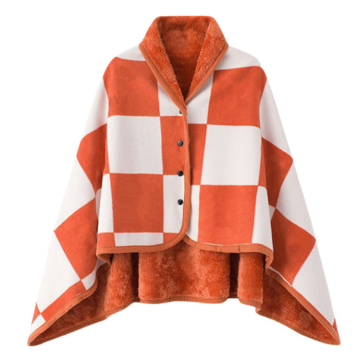 Women Elegant and Comfortable Fleece Poncho Blanket Kalsten