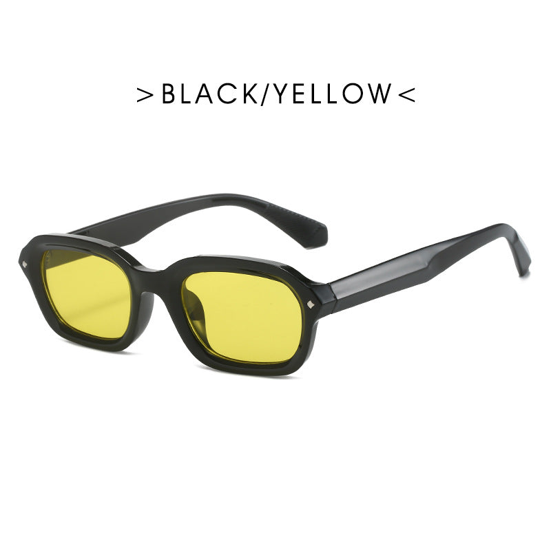Ladies trendy rectangular sunglasses with completely transparent frame and UV protection Kalsten