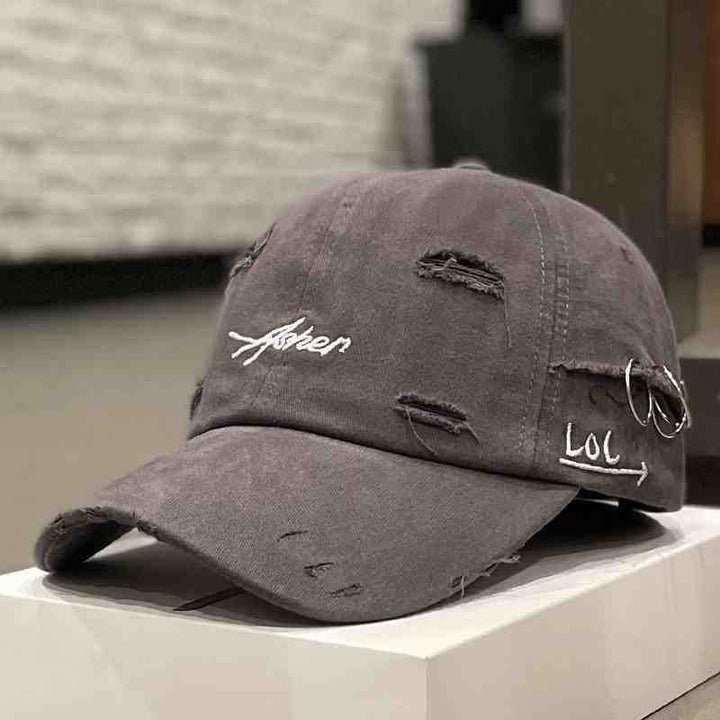 Unisex Distressed Denim Adjustable Cap Kalsten
