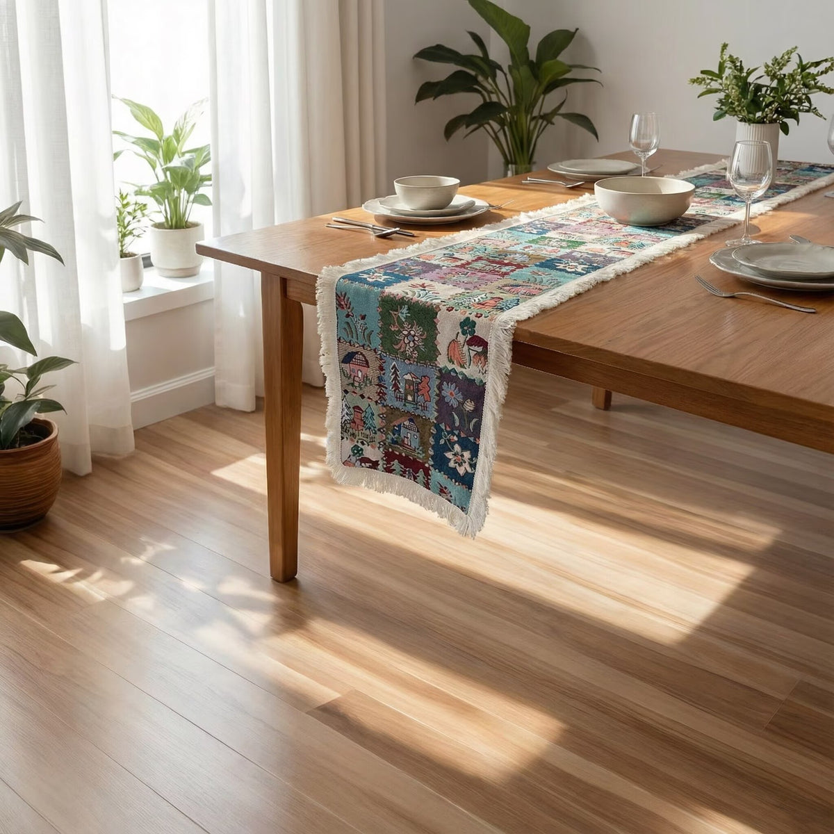 Elegant Floral Pattern Table Runner