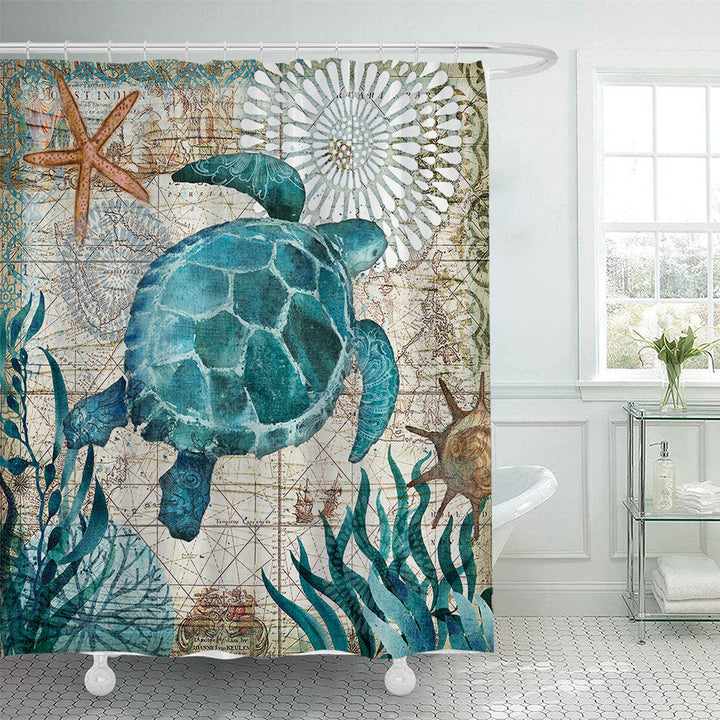 Coastal Pattern Shower Curtain Kalsten