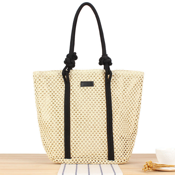 Trendy Bast tote bag with decorative faux leather straps Kalsten