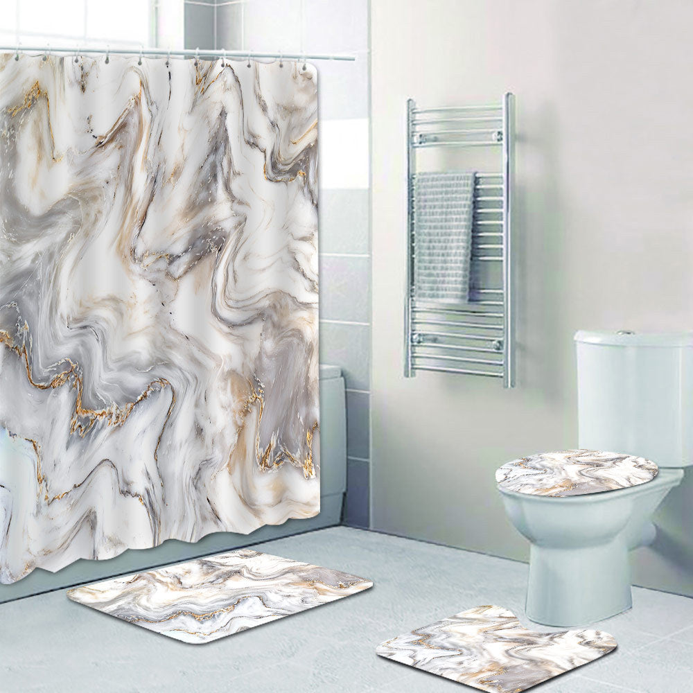 Elegant Marble-Patterned Shower Curtain Kalsten