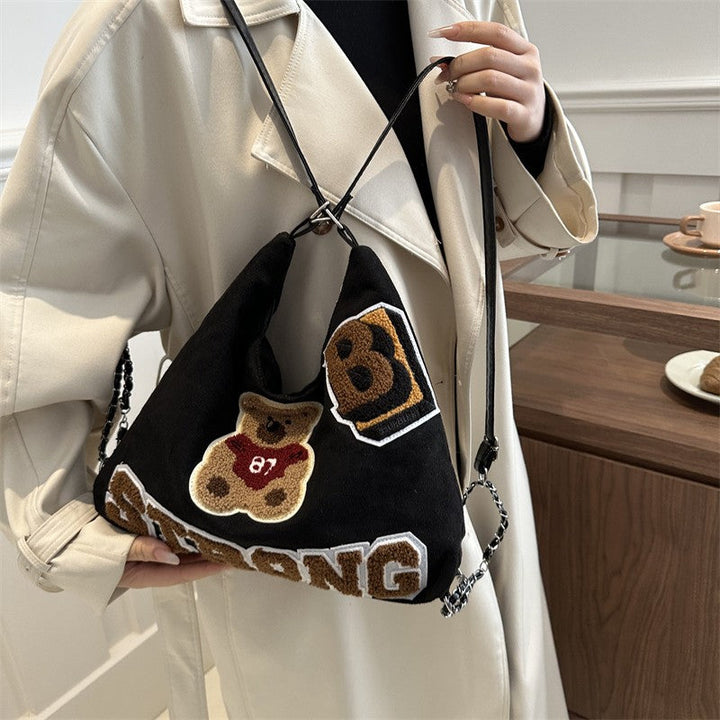 Shoulder bag in playful bear pattern Kalsten