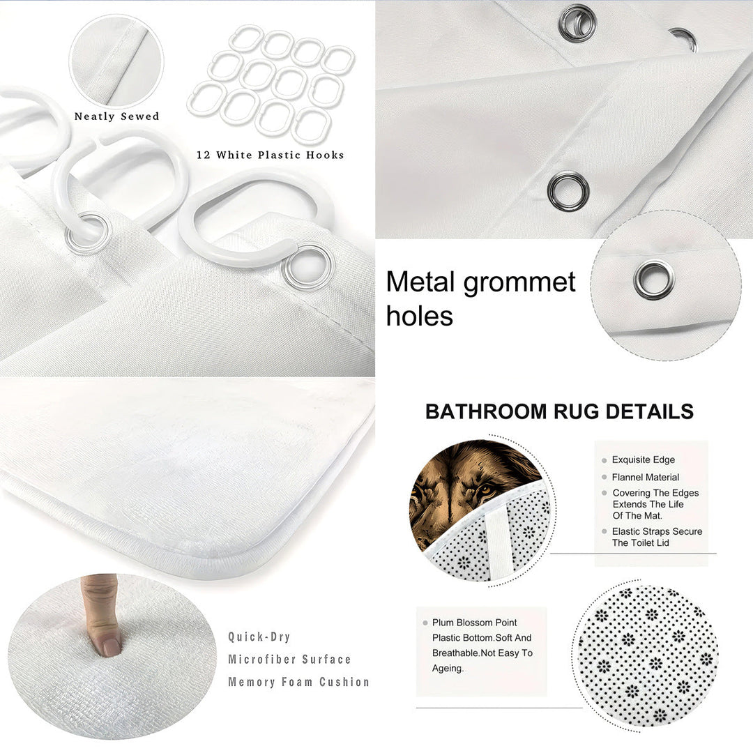 Digital Lion Themed Bathroom Set Kalsten
