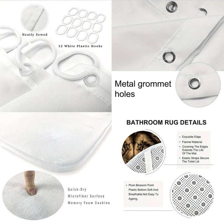 Digital Lion Themed Bathroom Set Kalsten