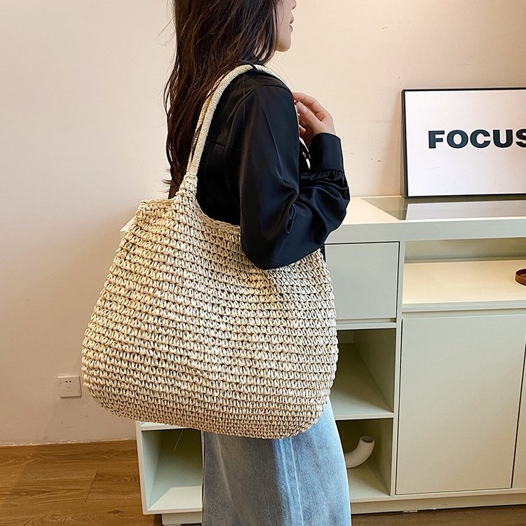 Handbag Made of Handwoven Natural Material with Generous Interior Kalsten