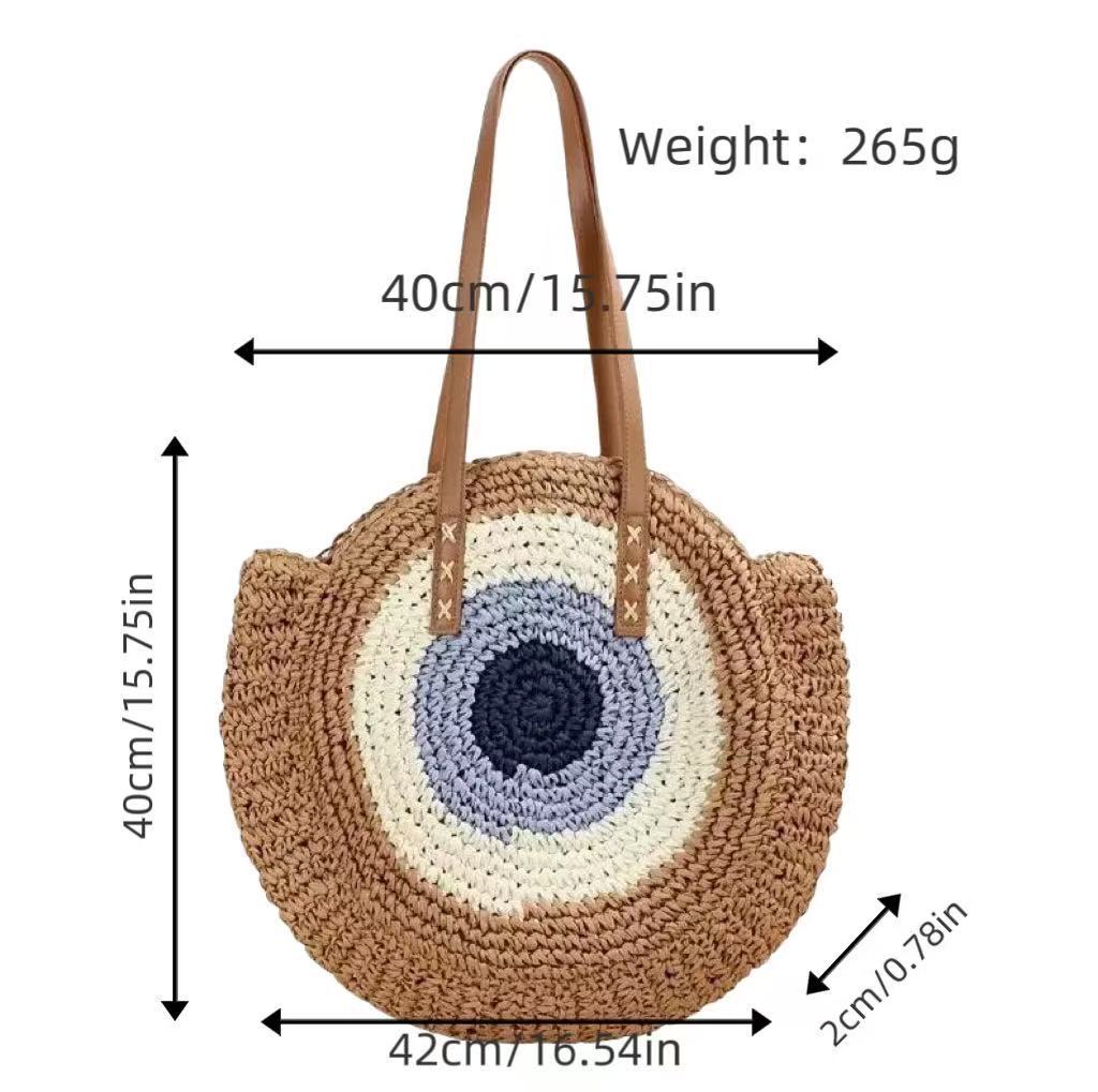 Handcrafted straw bag with eye-catching gradient Kalsten