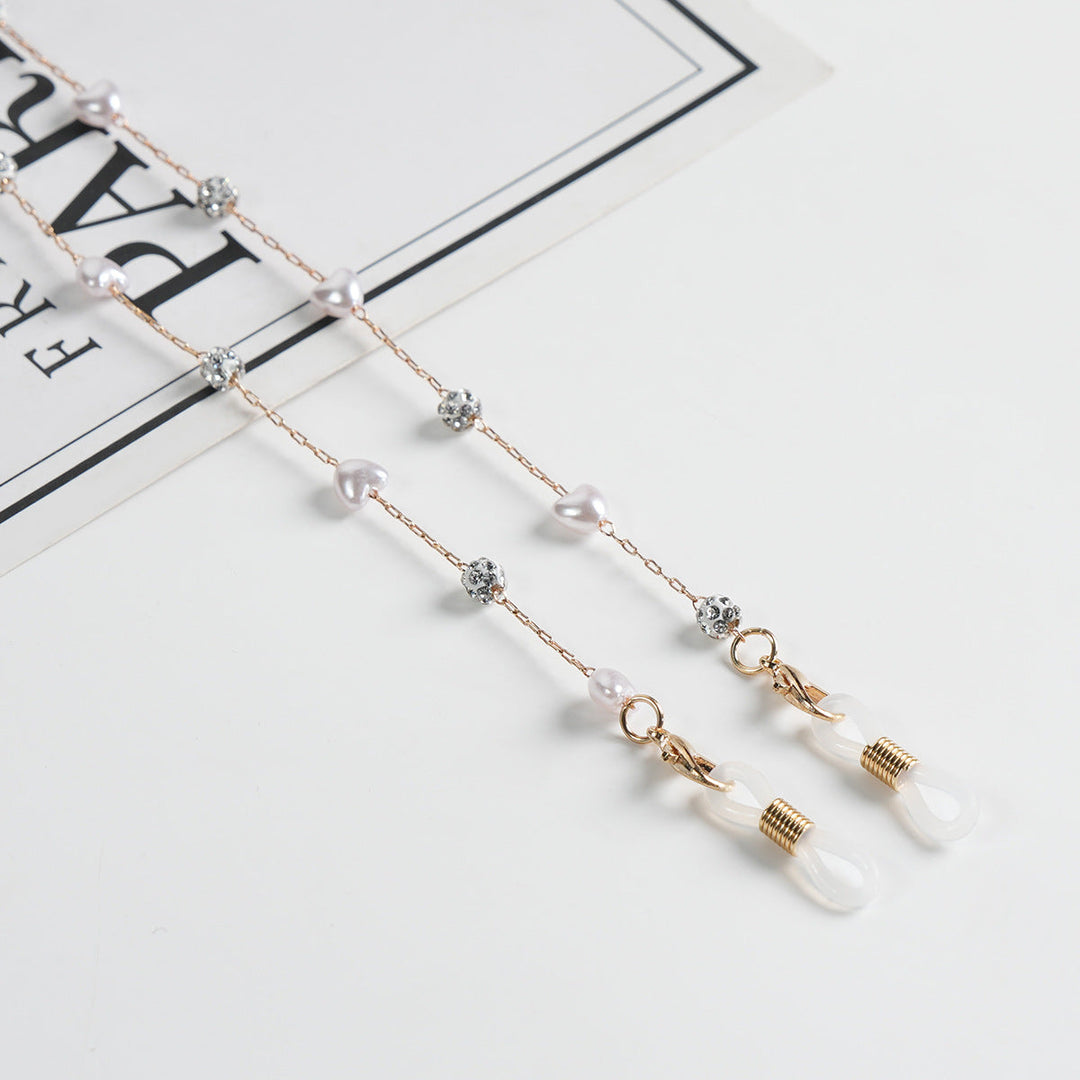 Pearl and Crystal Decor Eyewear Chain Kalsten