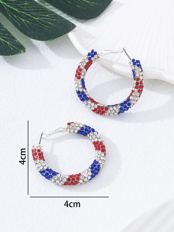 Women's sparkling hoops with rhinestone decoration and secure lever closure Kalsten