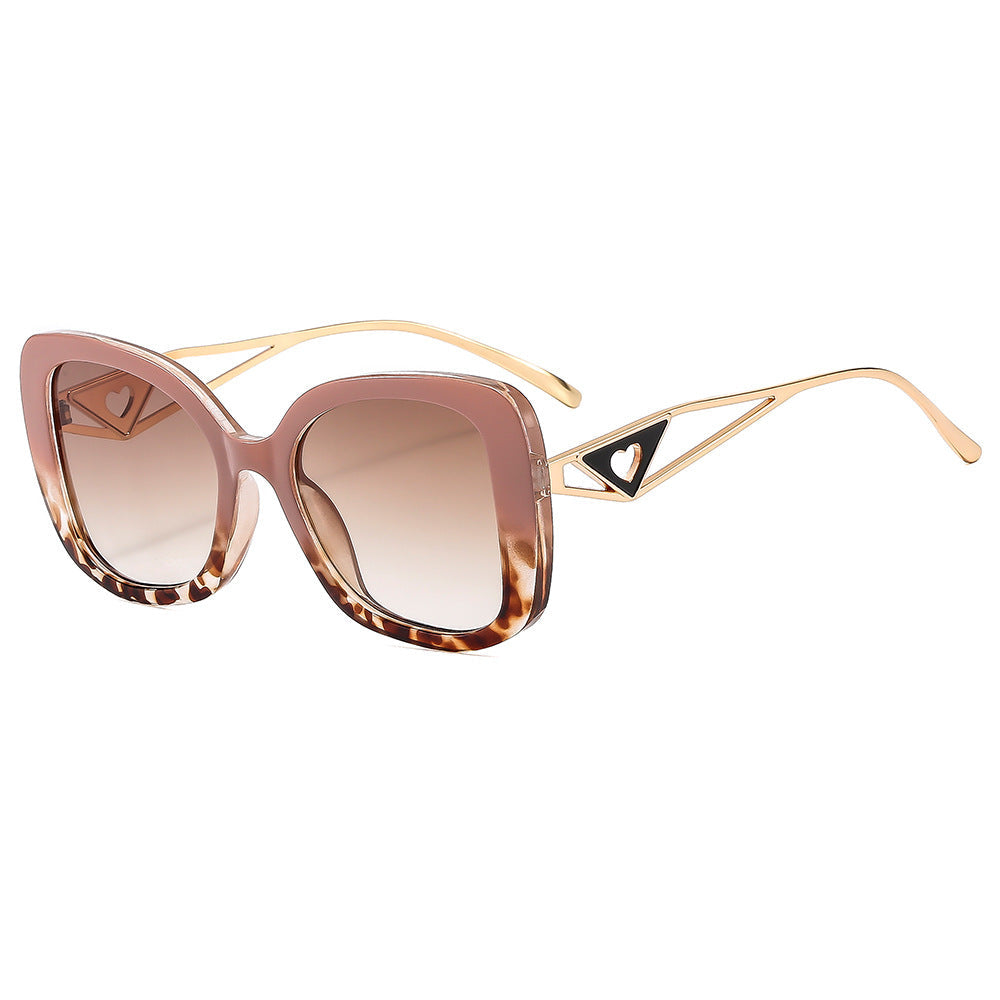 Ladies fashionable oversized sunglasses with luxurious heart detail Kalsten