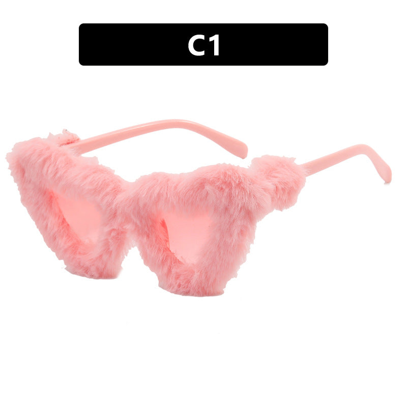 Women Paw Sunglasses with Luxurious Fur Trim Kalsten