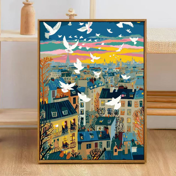 Colorful City Skyline Art Print Kalsten
