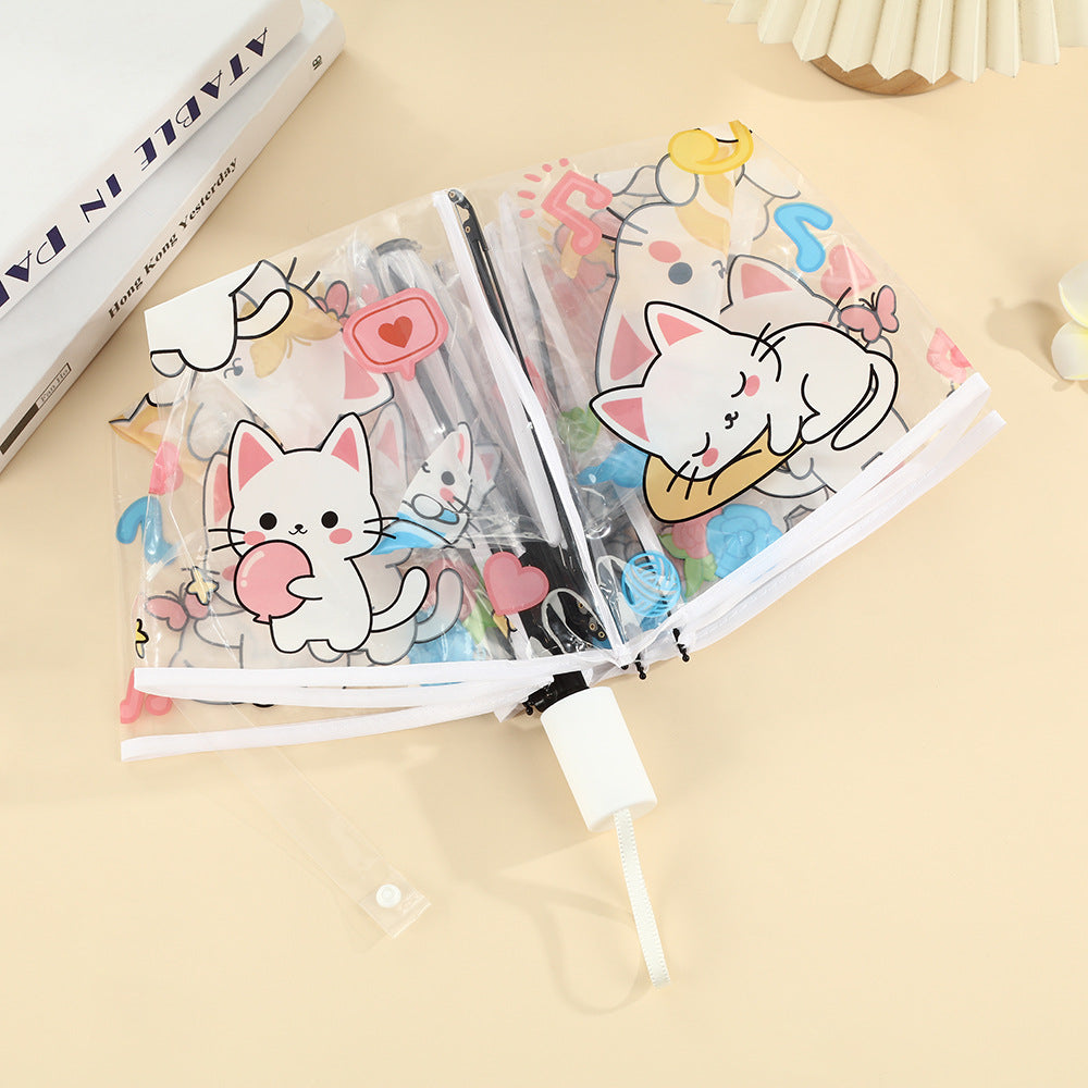 Women's transparent zipper pouch with cute cat designs Kalsten