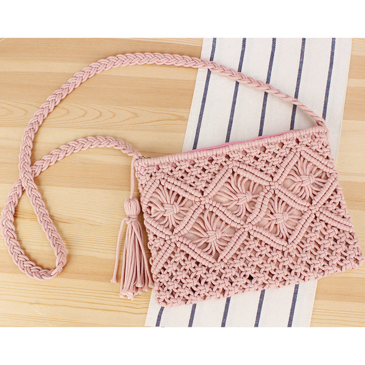 Handcrafted Macrame Shoulder Bag with Tassels Kalsten
