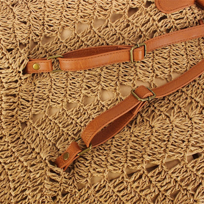 Braided Natural Material Backpack Kalsten