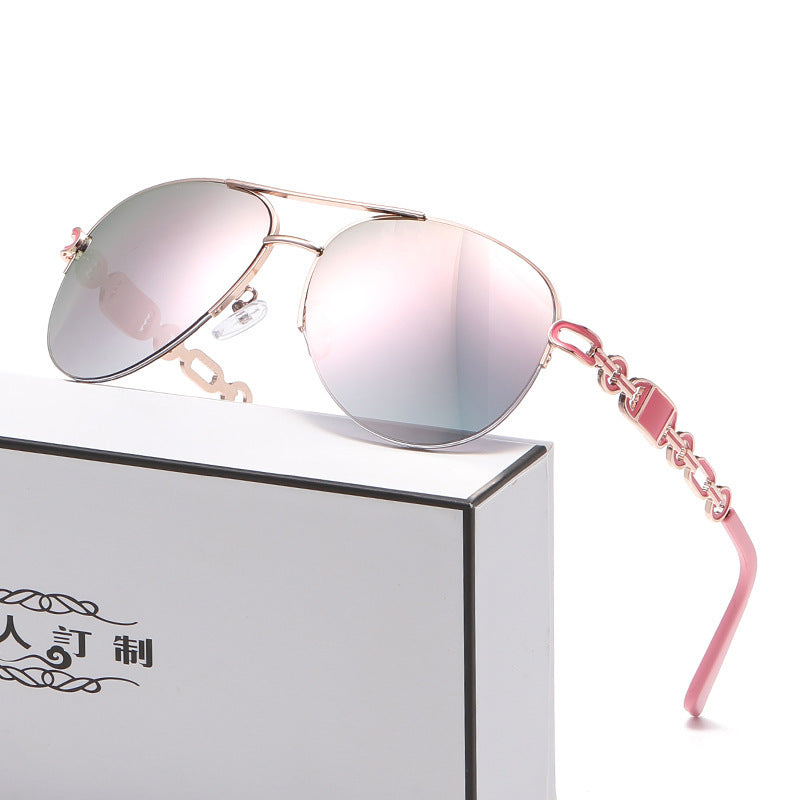 Women Aviator Sunglasses with Fashionable Chain Detail Kalsten
