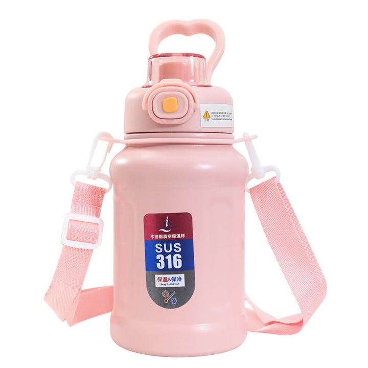 Ladies Stainless Steel Insulated Bottle with Practical Carry Strap and Innovative Closure Kalsten
