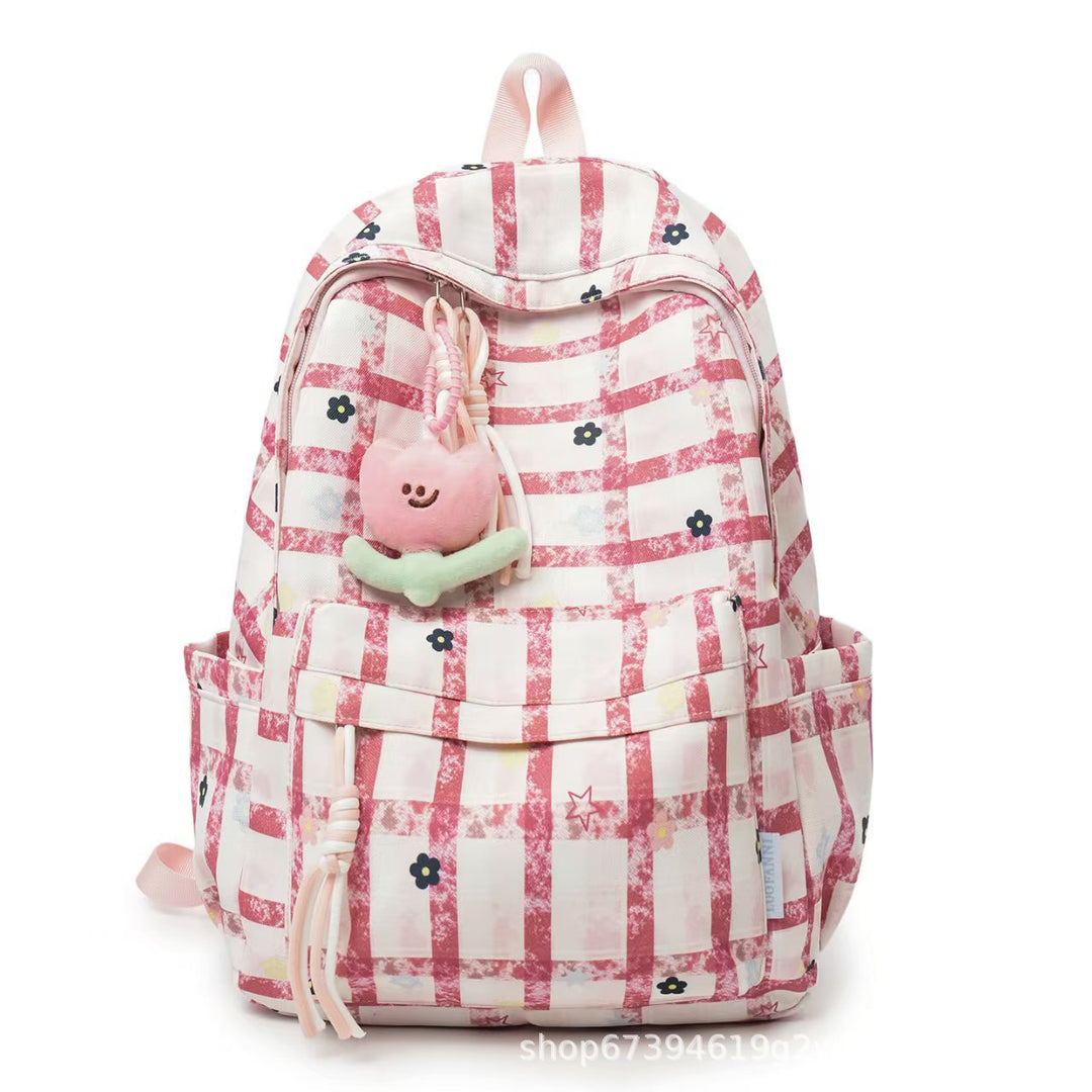 Playful Grid Pattern Backpack Kalsten