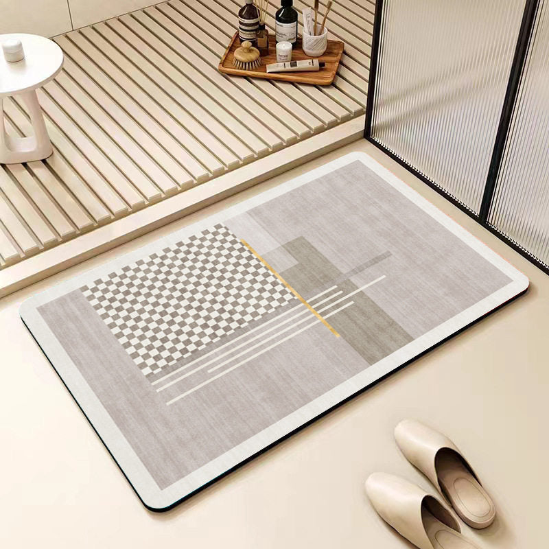 Non-Slip Geometric Pattern Bathroom Mat Kalsten