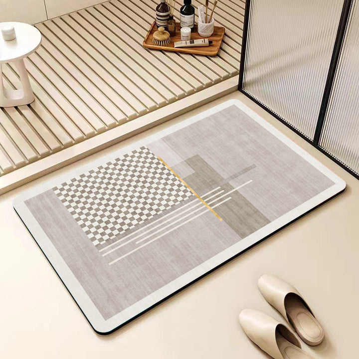 Non-Slip Geometric Pattern Bathroom Mat Kalsten