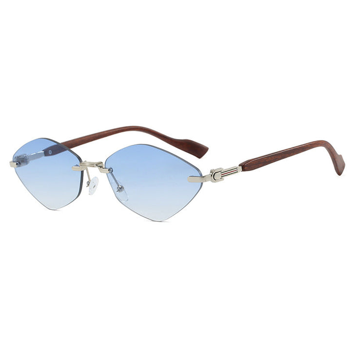 Women's geometric sunglasses with luxurious wooden arms and polarized lenses Kalsten