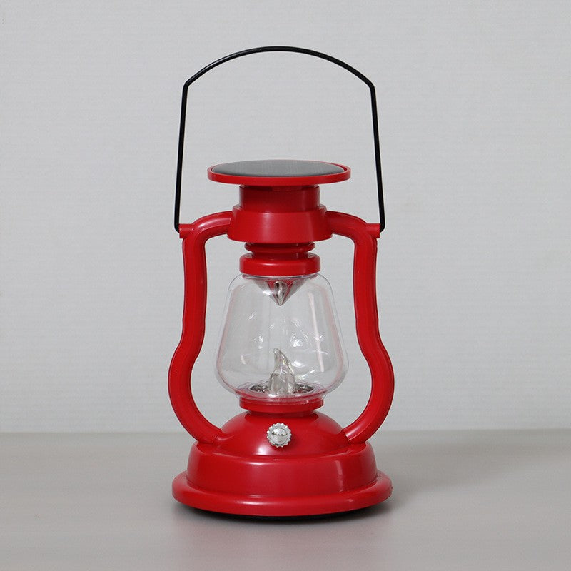 Antique-Style LED Hurricane Lantern With Flickering Flame Effect Glass Globe And Hanging Handle Portable Decorative Lamp Kalsten