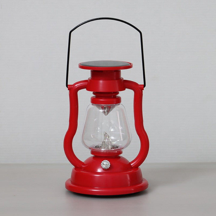Antique-Style LED Hurricane Lantern With Flickering Flame Effect Glass Globe And Hanging Handle Portable Decorative Lamp Kalsten