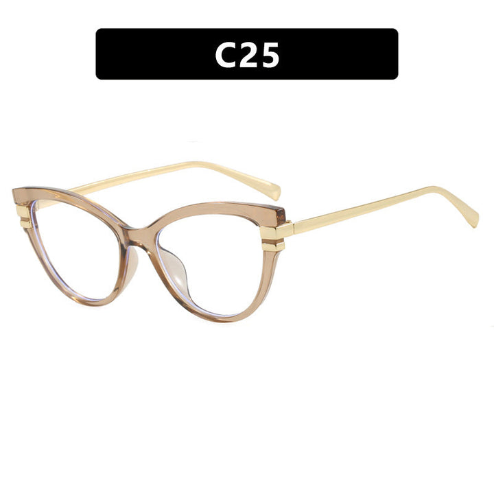 Ladies Cat-Eye Sunglasses with Elegant Plastic Frame and Golden Accents Kalsten