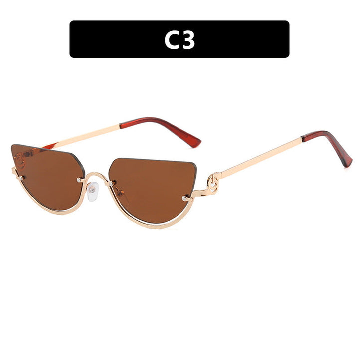 Ladies Cat-Eye Sunglasses with Gold-Colored Metal Frame and UV Protection Kalsten