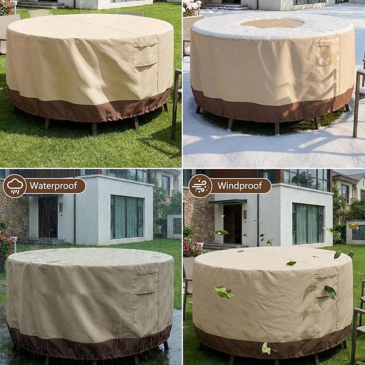 Protective cover for round garden tables with breathable material Kalsten