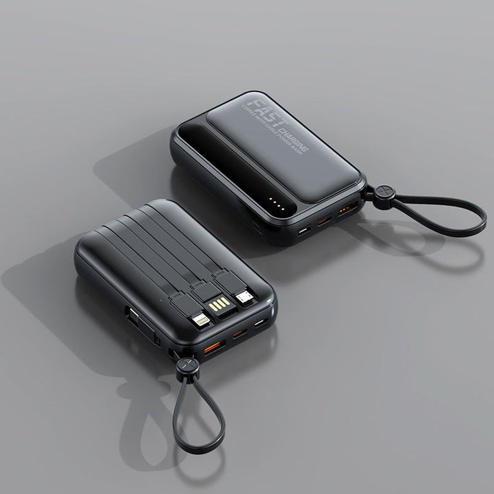 Portable power bank with integrated fast charging ports and multifunctional cable Kalsten