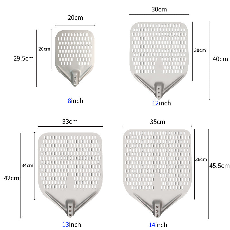 perforated aluminum pizza peel with extra-long ergonomic handle Kalsten