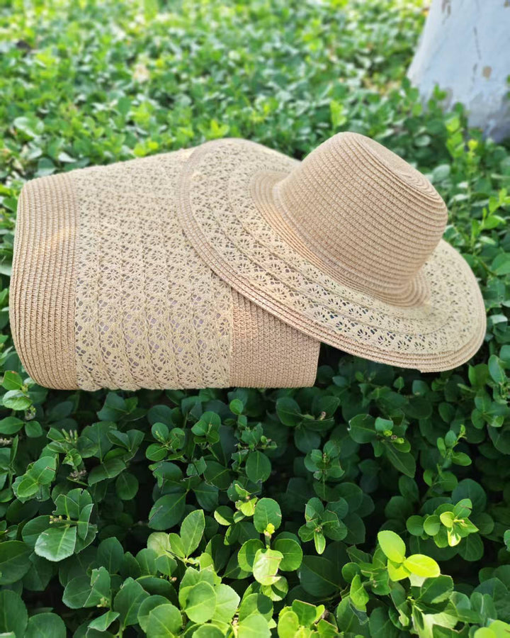 Sun hat with elegant crochet trim Kalsten