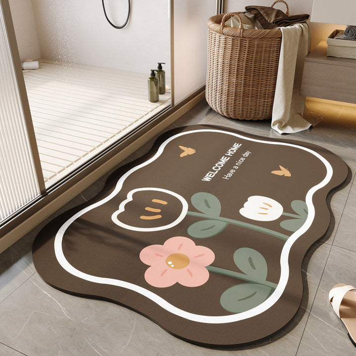 Decorative Floral Bath Mat Kalsten