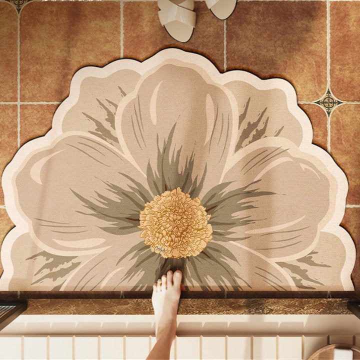 Floral Design Bath Mat Kalsten