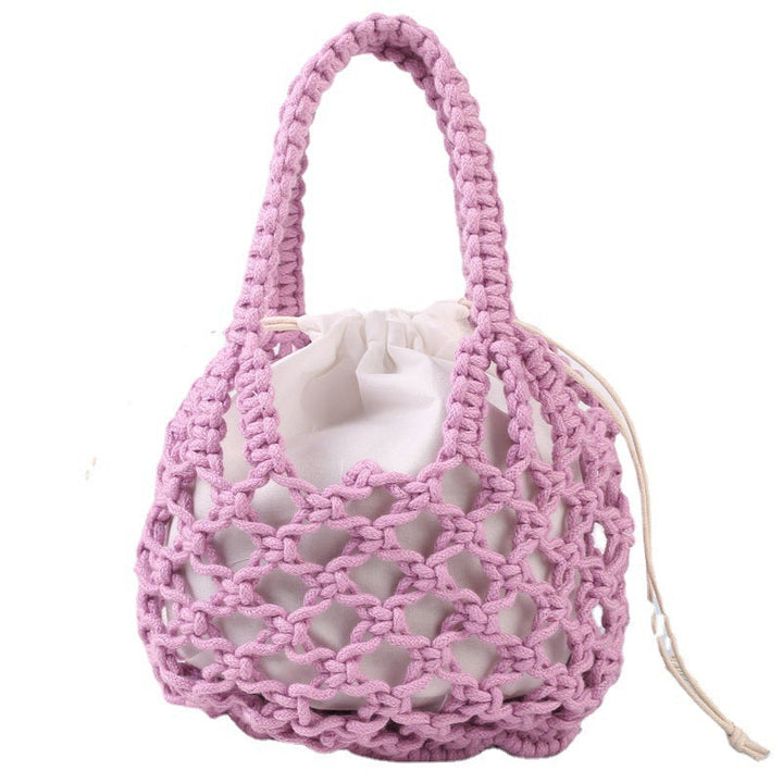 Hand-knotted tote bag with inner drawstring closure Kalsten